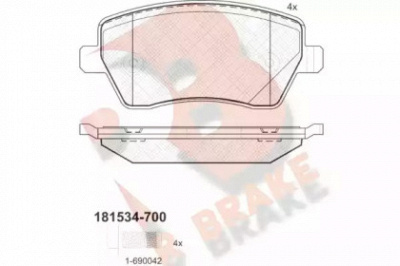 R BRAKE rb1534700 -  Комплект тормозных колодок, дисковый тормоз